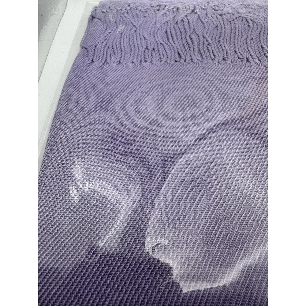Vintage Chantelle Scarf Or Wrap Purple With Tassels - NOS